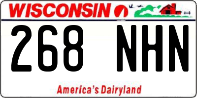 WI license plate 268NHN