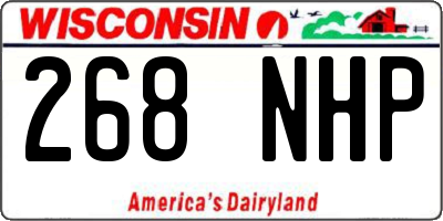WI license plate 268NHP