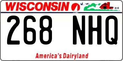 WI license plate 268NHQ