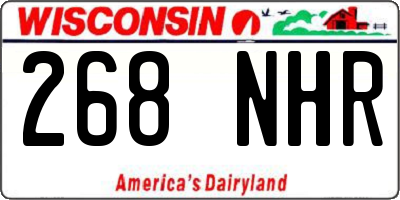 WI license plate 268NHR