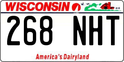 WI license plate 268NHT
