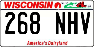 WI license plate 268NHV