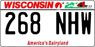 WI license plate 268NHW