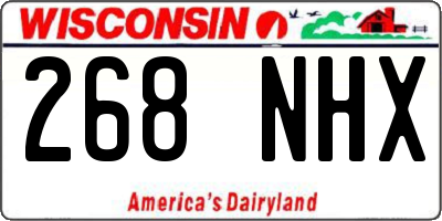 WI license plate 268NHX
