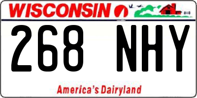 WI license plate 268NHY