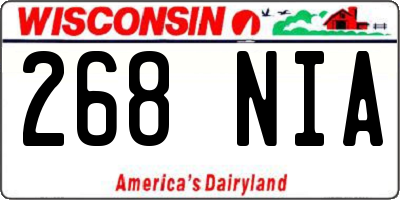 WI license plate 268NIA