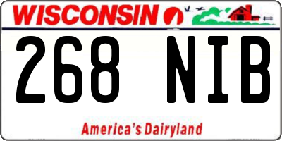 WI license plate 268NIB