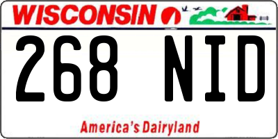 WI license plate 268NID