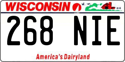 WI license plate 268NIE