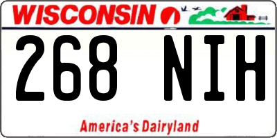 WI license plate 268NIH
