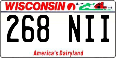WI license plate 268NII