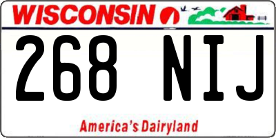 WI license plate 268NIJ