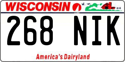 WI license plate 268NIK