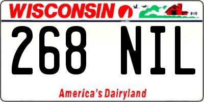 WI license plate 268NIL