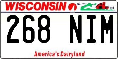 WI license plate 268NIM