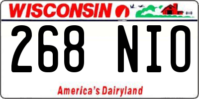 WI license plate 268NIO