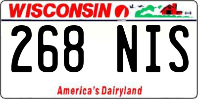 WI license plate 268NIS