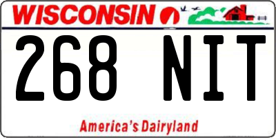 WI license plate 268NIT
