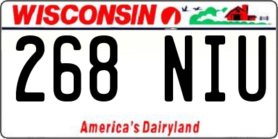 WI license plate 268NIU
