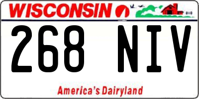 WI license plate 268NIV