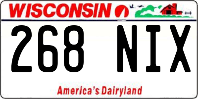 WI license plate 268NIX