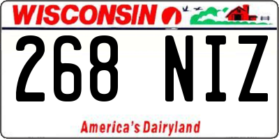 WI license plate 268NIZ