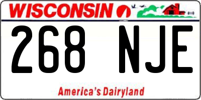 WI license plate 268NJE