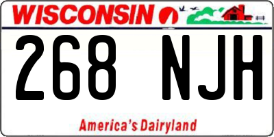 WI license plate 268NJH
