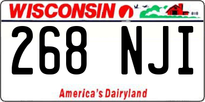 WI license plate 268NJI