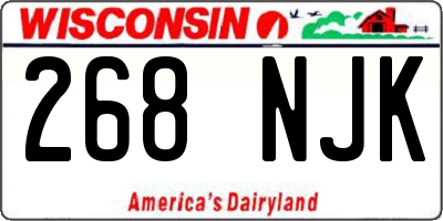 WI license plate 268NJK