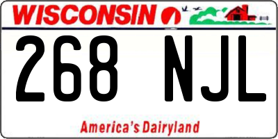 WI license plate 268NJL