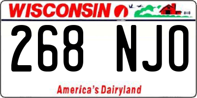 WI license plate 268NJO