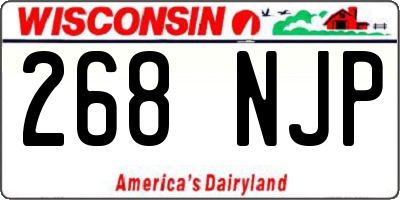 WI license plate 268NJP