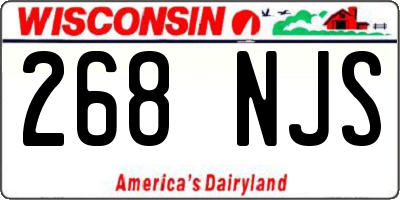 WI license plate 268NJS