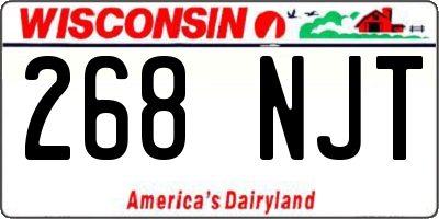 WI license plate 268NJT