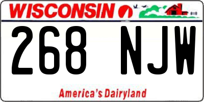 WI license plate 268NJW