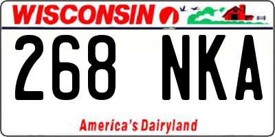 WI license plate 268NKA
