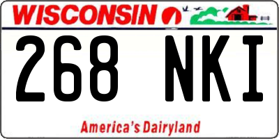WI license plate 268NKI