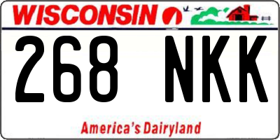 WI license plate 268NKK