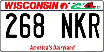 WI license plate 268NKR