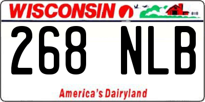 WI license plate 268NLB