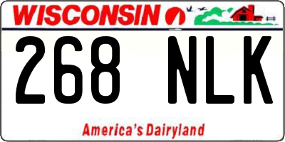 WI license plate 268NLK