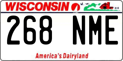 WI license plate 268NME