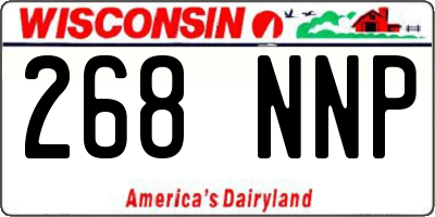 WI license plate 268NNP