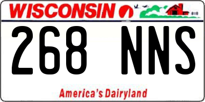 WI license plate 268NNS
