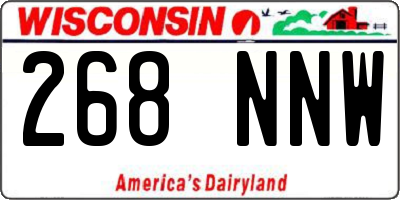 WI license plate 268NNW