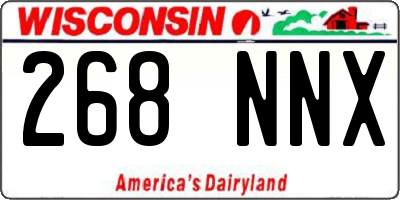 WI license plate 268NNX
