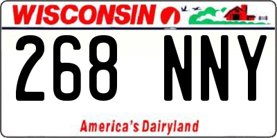 WI license plate 268NNY