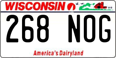 WI license plate 268NOG