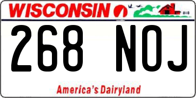 WI license plate 268NOJ